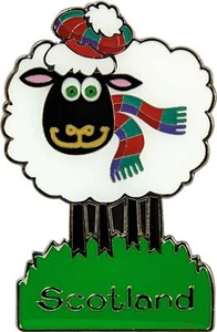 Kühlschrankmagnet Schottisches niedliches Schaf auf Messing Metall Souvenir Magnet - Bild 1 von 3