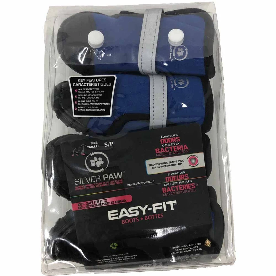 BOTA DE NEOPRENO PLATEADA PAW EASY FIT AZUL PEQUEÑA Foto 1 de 1