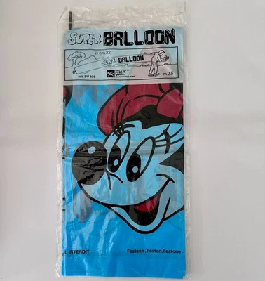 Raro globo italiano de Mickey Mouse - ¡se expande a más de 7' de largo y 13" de ancho! Foto 1 de 2