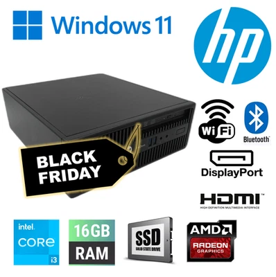 CHEAP FAST Windows 11 TINY MINI Desktop PC i3 16GB RAM 480GB SSD AMD R7 GPU WIFI - Image 1 of 4