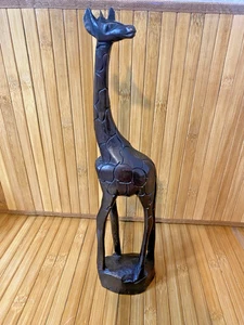 Bushcraft Trading of South Africa Hand Carved Wood Giraffe - 12.75 x 3x 2 inches - Picture 1 of 16