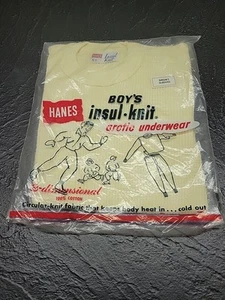 Vintage 1960s Deadstock HANES Boys Insulated Shortsleeve Shirt Size Small - Picture 1 of 5