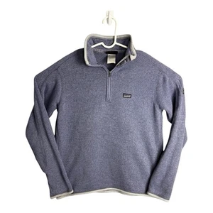 Patagonia Quarter Zip Fleece Pullover Women’s L Blue Cotton Pockets Logo Cotton - Picture 1 of 12