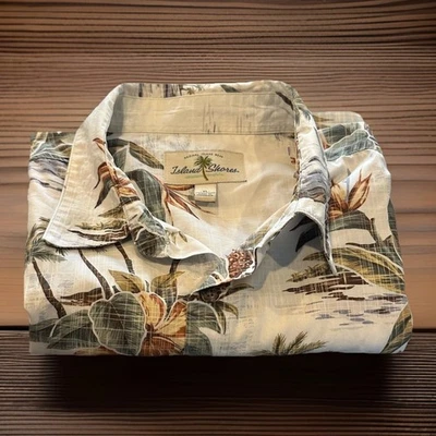 Island Shores Original Island Wear Floral Langosta Pájaro del Paraíso Hombres XL Foto 1 de 4