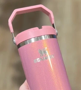 Stanley Pink Port Shimmer 30 oz Stainless Steel IceFlow Flip Straw Tumbler 🌸 - Picture 1 of 5