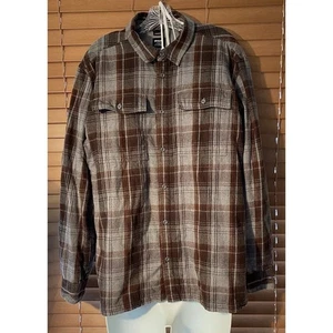 Prana Herren Karo Flanell Hemd Knopfleiste Langarm Isoliert Standard Fit - Bild 1 von 12