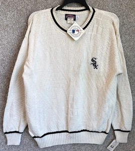 Vintage Nutmeg MLB Mens Chicago White Sox Cotton Knit Sweater Size Large NWT USA - Picture 1 of 15