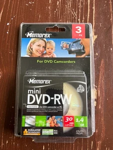 Memorex Mini DVD-RW 3er Pack 2x 1,4GB 30 min einseitiger DVD Camcorder Neu  - Bild 1 von 2