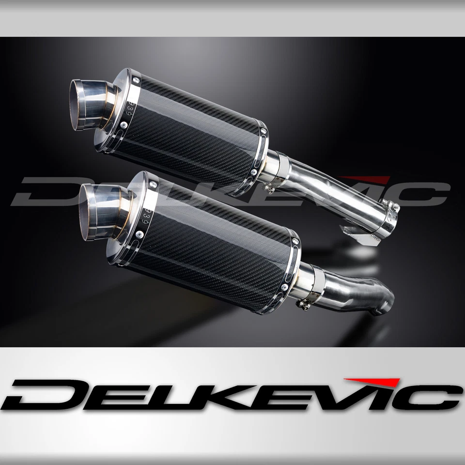 Kit de silenciador de escape de carbono oval Kawasaki Z1000 2010-2016 Delkevic slip on 9" - Imagem 1 de 4