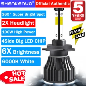 4side H7 Led Headlights Bulb For BMW S1000RR 2009-2019 Motorcycle 6000K White - Picture 1 of 10