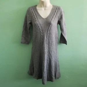 NY Collection Gray Cable Knit A-Line Sweater Dress Size Petite XS - Picture 1 of 7
