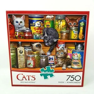 Rompecabezas de sierra de especias para gatitos Buffalo Games 750 piezas 24"" x 18"" cuello para gatos - Imagen 1 de 6