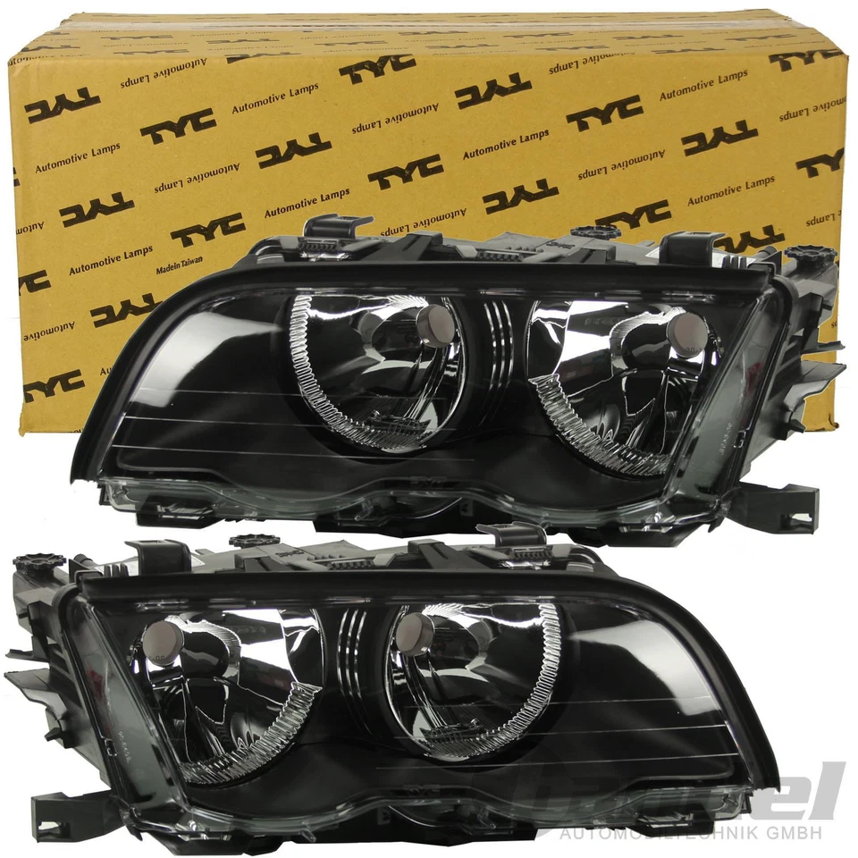 2x TYC H7 SCHEINWERFER SCHWARZ passend für BMW 3er E46 LIMO TOURING VOR-FACELIFT - Bild 1 von 4