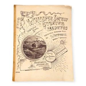 Whisper Softly Evening Zephyrs 1892 Sheet Music by Queen Victoria & George Stahl - Picture 1 of 3