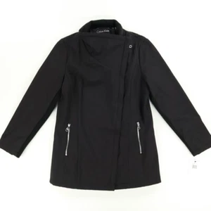 Calvin Klein Softshell Assymetric Zip Stretch Jacket Black Women's L - Picture 1 of 8