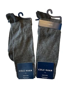 Cole Haan 2 Paar graue Crew-Herrensocken Größe 7-12 neu - Bild 1 von 3