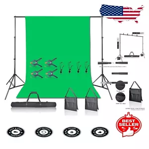 Professional 7x10ft Green Screen with 100% Cotton Muslin - Photo & Video Kit - Picture 1 of 9