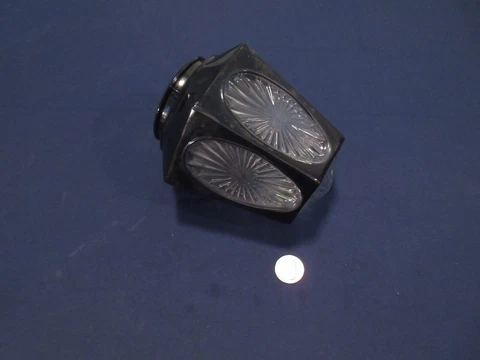 Rare Black and Clear Glass Light Fixture Shade Possibly Porch Light  1920 Cover
