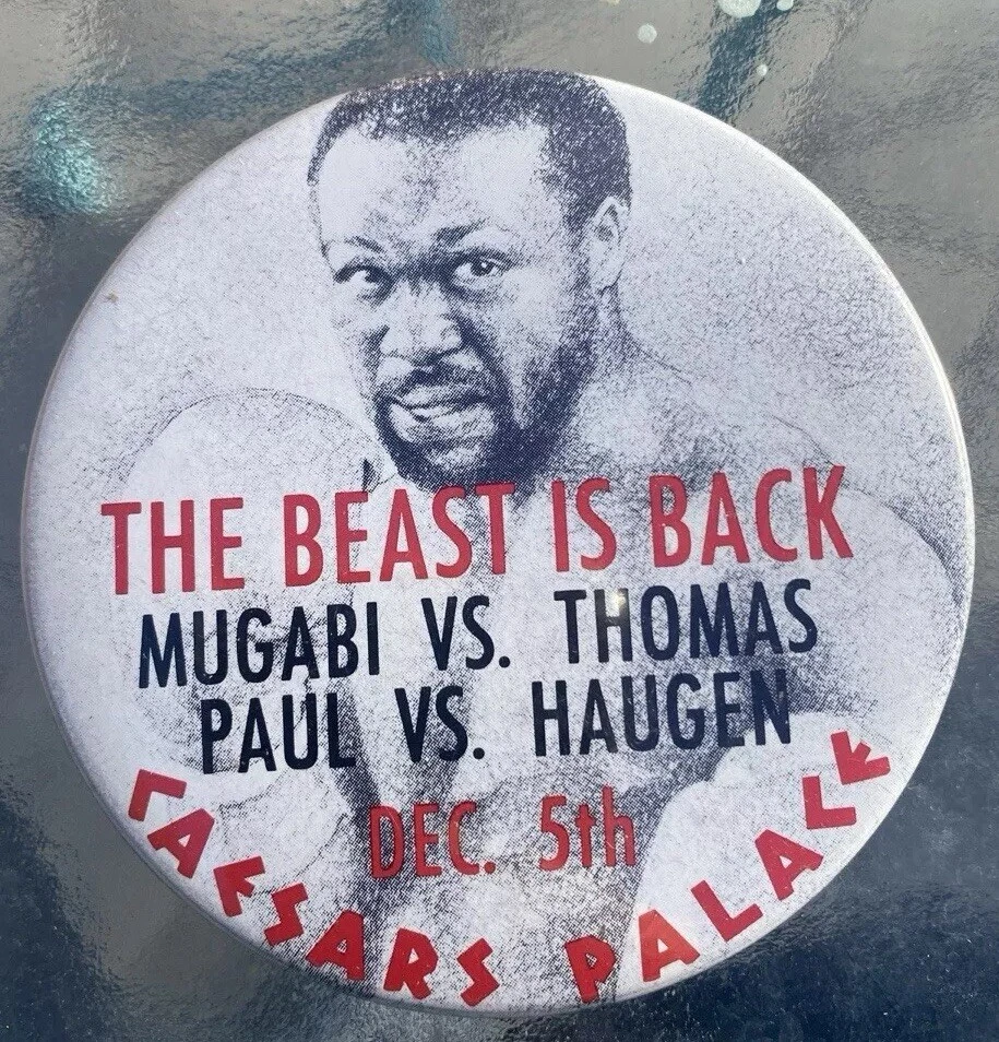 Pin Vintage Pinback Button-Ceasars Palace-Mugabi Vs Thomas/Paul Vs Haugen - Image 1 of 1