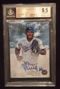 Yasiel Puig 2013 Bowman Inception Prospect Autographs AUTO BGS 9.5 Blue #D /75 - Picture 1 of 4