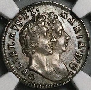 1690 6/5 NGC AU 58 William Mary 4 Pence Error Groat Great Britain Coin 23110704C - Picture 1 of 6
