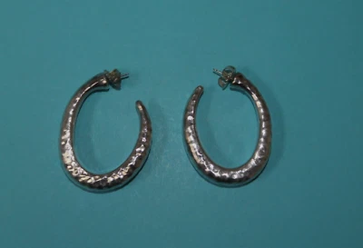 Pendientes de aro ovalados martillados electroforma Simon Sebbag de plata de ley [103GCM] Foto 1 de 3