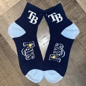 TAMPA BAY RAYS MLB BASEBALL TEAM LOGO BLUE 1/4 LENGTH SOCKS LARGE - Picture 1 of 1