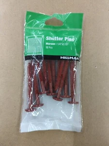HILLMAN SHUTTER PINS - 55953 - MAROON - 1/4" X 3.15" - 12 PACK - Picture 1 of 3