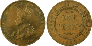 AUSTRALIA 1925 PENNY PCGS GRADE KEY DATE LOW MINT VERY SCARCE VF35 aXF #01 - Picture 1 of 1