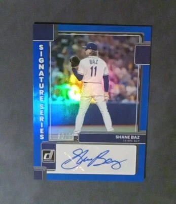 2022 Donruss Shane Baz Signature Series Auto RC Blue Parallel /99 - Image 1 of 3