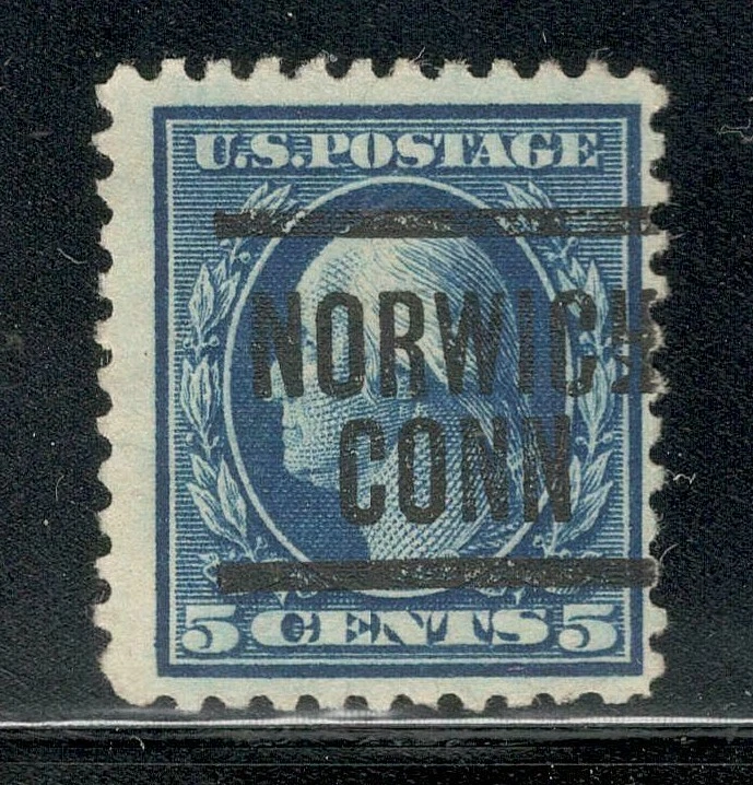 Sc # 504 ~ 5 cent Washington Issue, Precancel, NORWICH CONN - Image 1 of 1