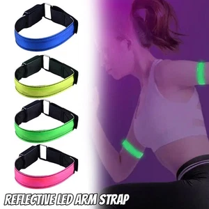 RECHARGEABLE LED ARMBAND Ankle Flash Light Night Safety Walking Cycling U6D1 - Picture 1 of 12
