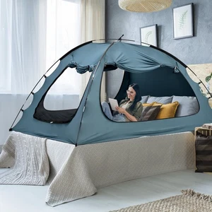 Bed Tent Twin Size Bed Canopy, Indoor Tent for Adult and Kids, 3 Doors Breath... - Bild 1 von 6