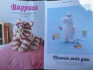 2 Crochet Toy Patterns Bagpuss by Sachiyo Ishii & Amigurumi Moomin - Picture 1 of 3