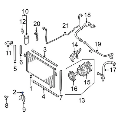 For Nissan Altima 1998-2001 Nissan 9211951E00 A/C Condenser Bracket Insulator Foto 1 de 4