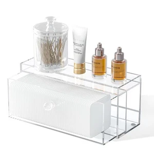 Clean Pad Storage Drawer, Acrylic Cotton Pad Dispenser for Clean Skin Club, S... - Picture 1 of 7