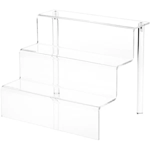Plymor Clear Acrylic 3-Step Display Stairs, 9.5" H x 12" W x 9.5" D - Picture 1 of 1