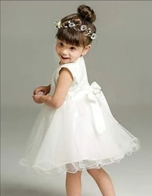 White Lace HOLIDAY Daliana Full Tulle Flower Girl Dress Christmas Angel 4T 5 - Image 1 of 4
