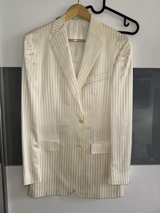 Giacca VERSACE Collection 50L seta vintage sera blazer crema bianco matrimonio - Foto 1 di 20
