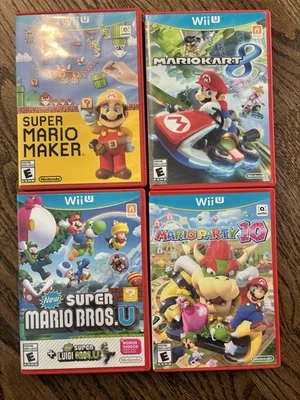 WiiU Games - Mario Kart 8, Super Mario Maker, Super Mario Bros U, Mario Party 10 - Image 1 of 4