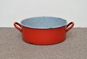 Vintage old enamel pot pan bowl  - FREE POSTAGE - Foto 1 di 7