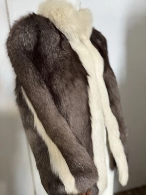 Manor Feldman Furs Chicago Fox Fur coat mid length white/ grey M - Image 1 of 4