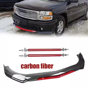 For GMC Sierra 1500 Front Bumper Lip Splitter Spoiler carbon fiber Body Kits - Picture 1 of 13