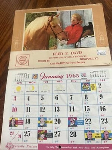 Newport Vermont 1965 Fred P Davis “Thorobreds” Horse Shell Fuel Service - Picture 1 of 12