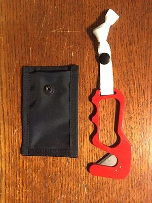 Gancho de parapente y paramotor rojo con mango abierto ¡Cuchillo para seguridad en el agua! Foto 1 de 2