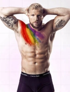JAMES HASKELL - 10" x 8" Colour Bare Chested Modelling Photograph - Imagen 1 de 1