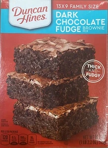 Duncan Hines DARK CHOCOLATE FUDGE Baking Brownie Mix 13X9 FAMILY SIZE 18.2oz Box - Picture 1 of 3