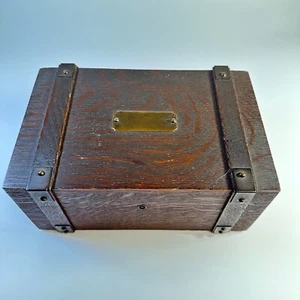 Vintage/Antik Holz Caddy Box (Humidor vielleicht?) Ohne Schlüssel - Bild 1 von 17