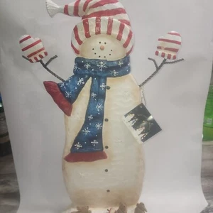 Willkommen im Winter Bruder und Schwester Design Studio 18 Zoll Holz Schneemann - Bild 1 von 5