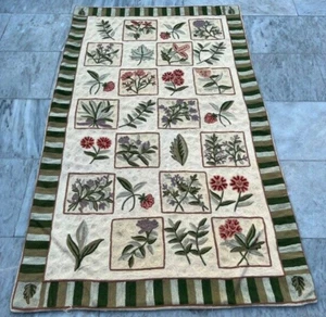 Vintage French Style Aubusson Rug Chain Stitch Needlepoint Rug 3x5 ft Free Ship - Picture 1 of 13